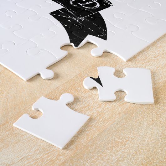 Onderdruk-dog-poot met lint legpuzzel (Zijkant)