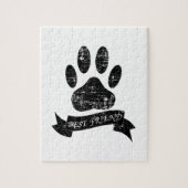 Onderdruk-dog-poot met lint legpuzzel (Verticaal)