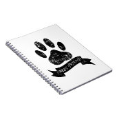 Onderdruk-dog-poot met lint notitieboek (Rechterzijde)