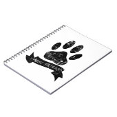 Onderdruk-dog-poot met lint notitieboek (Linkerzijde)