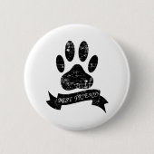 Onderdruk-dog-poot met lint ronde button 5,7 cm (Voorkant)