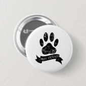Onderdruk-dog-poot met lint ronde button 5,7 cm (Voorkant /achterkant)