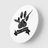 Onderdruk-dog-poot met lint ronde klok (Hoek)