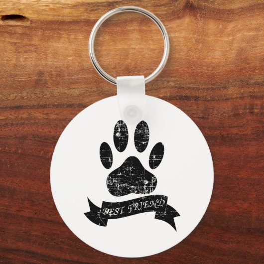 Onderdruk-dog-poot met lint sleutelhanger (Voorkant)