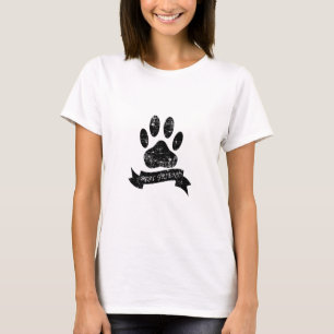 Onderdruk-dog-poot met lint t-shirt