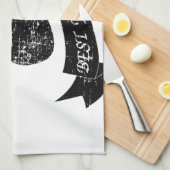 Onderdruk-dog-poot met lint theedoek (Quarter Fold)