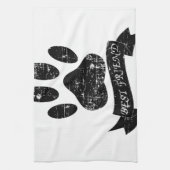 Onderdruk-dog-poot met lint theedoek (Verticaal)