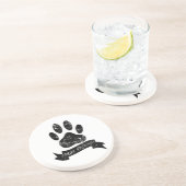 Onderdruk-dog-poot met lint zandsteen onderzetter (Zijkant)