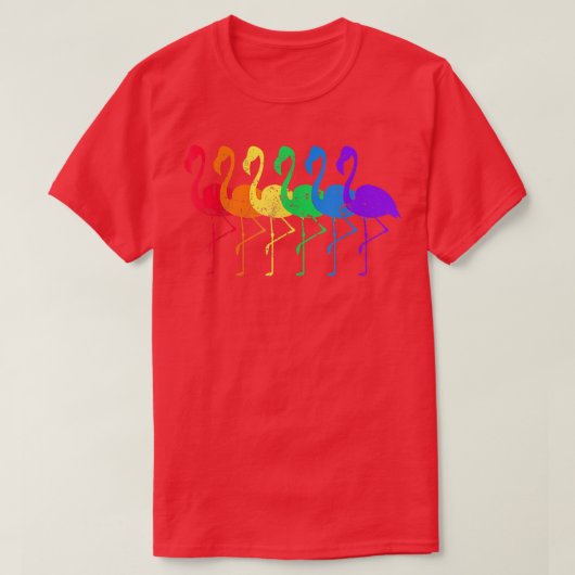 Onderdruk Flamingo Rainbow LGBT T-shirt (Design voorkant)