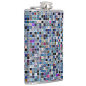 Onderdruk Funky Blue 'Bathroom Tiles'-patroon Heupfles (Rechts)