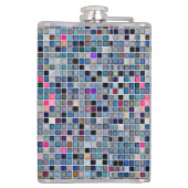 Onderdruk Funky Blue 'Bathroom Tiles'-patroon Heupfles (Achterkant)