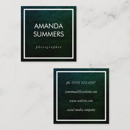 Onderdruk groen vierkante visitekaartje (Voorkant / Achterkant)