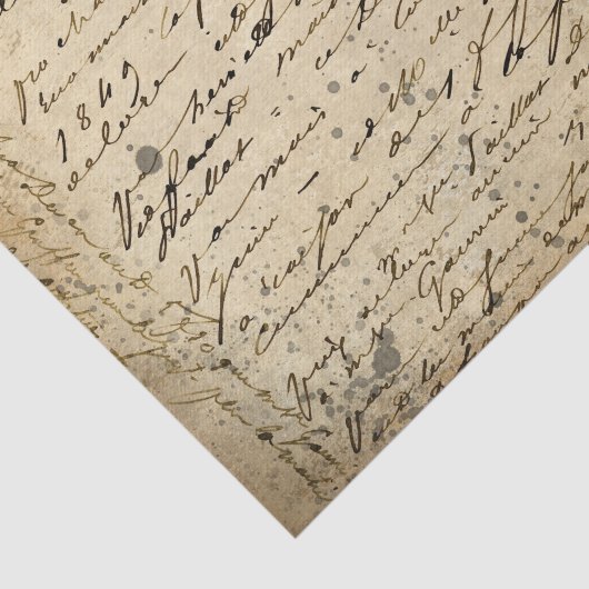 Onderdruk  handgeschrifte ontkoppeling van script tissuepapier (Detail)