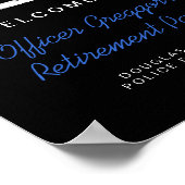 Onderdruk in de blauwe lijn Politie Pensioneringsp Poster (Hoek)