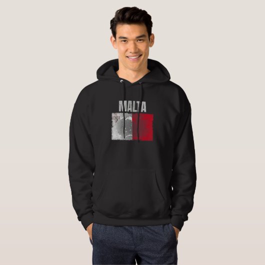 Onderdruk Malta vlag Grafisch voor mannen Kind Hoodie (Voorkant volledig)