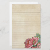 Onderdruk met roze Rose Briefpapier (Voorkant / Achterkant)