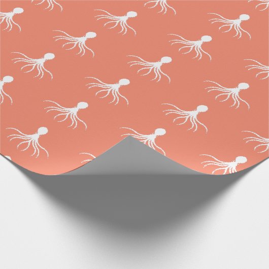 Onderdruk octopus-ontwerp - Matte verlooppapier Cadeaupapier (Hoek)