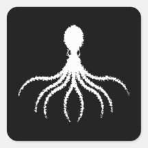 Onderdruk octopus-ontwerp - Vierkante stickers