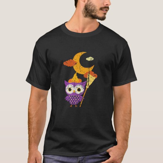 Onderdruk Owl Witch Halloween Gifts Spooky Night T-shirt (Voorkant)