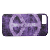 Onderdruk Paars vredesbord iPhone 7 hoesje (Achterkant (Horizontaal))