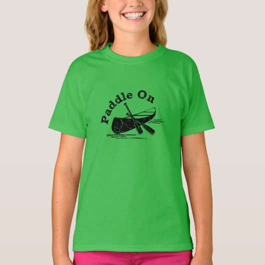 Onderdruk peddel op design - Meisjes' Basic T-Shir T-shirt (Voorkant)