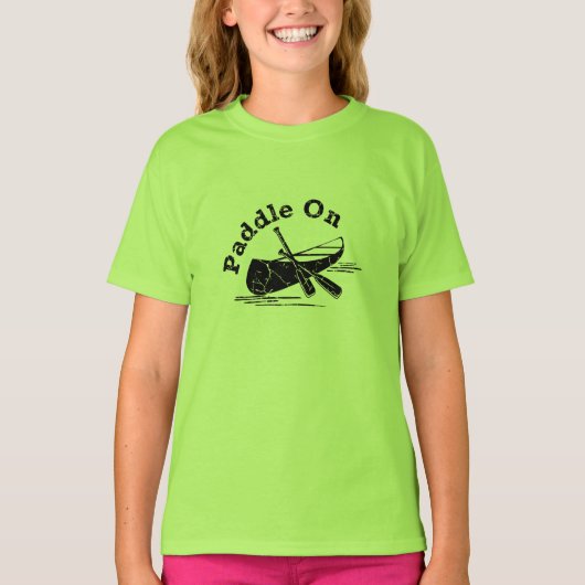 Onderdruk peddel op design - Meisjes' Basic T-Shir T-shirt (Voorkant)