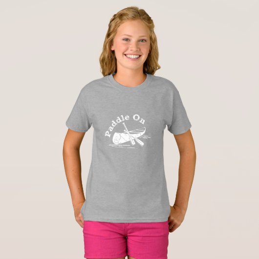 Onderdruk peddel op design - Meisjes' Basic T-Shir T-shirt (Voorkant volledig)