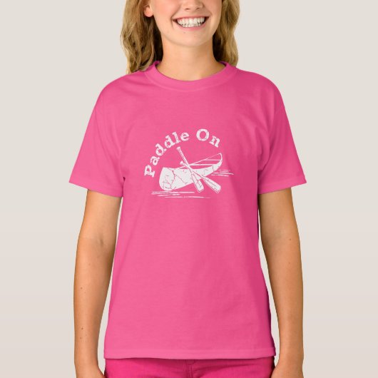 Onderdruk peddel op design - Meisjes' Basic T-Shir T-shirt (Voorkant)