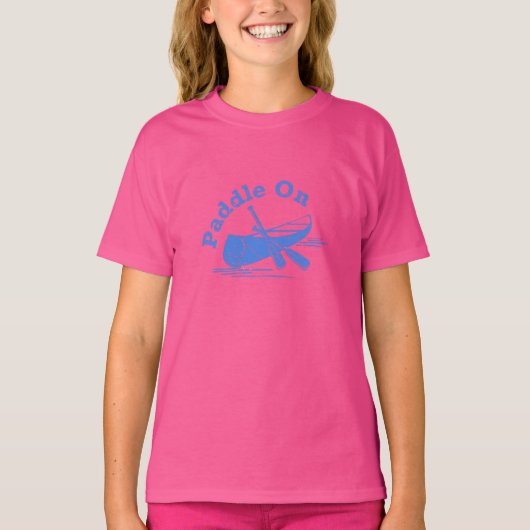 Onderdruk peddel op design - Meisjes' Basic T-Shir T-shirt (Voorkant)