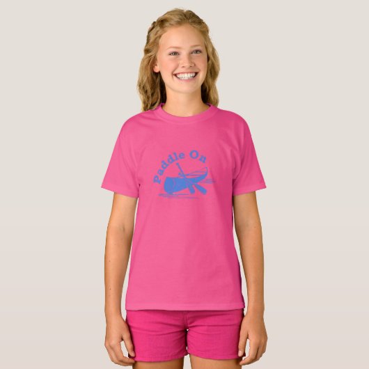 Onderdruk peddel op design - Meisjes' Basic T-Shir T-shirt (Voorkant volledig)