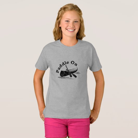 Onderdruk peddel op design - Meisjes' Basic T-Shir T-shirt (Voorkant volledig)