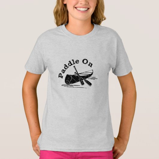 Onderdruk peddel op design - Meisjes' Basic T-Shir T-shirt (Voorkant)