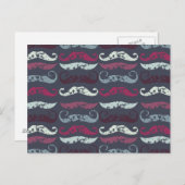 Onderdruk Retro Mustache Afdrukken Briefkaart (Voorkant / Achterkant)