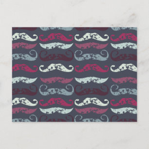 Onderdruk Retro Mustache Afdrukken Briefkaart