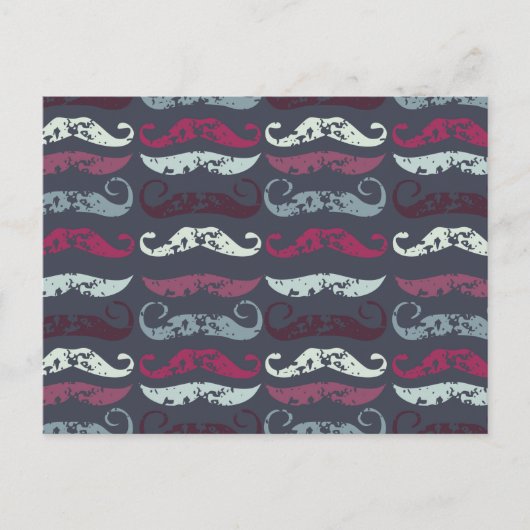 Onderdruk Retro Mustache Afdrukken Briefkaart (Voorkant)