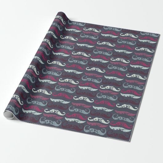 Onderdruk Retro Mustache Afdrukken Cadeaupapier (Uitgerold)
