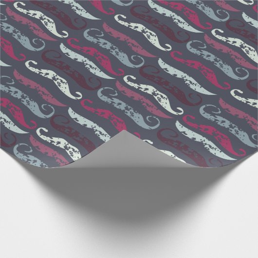 Onderdruk Retro Mustache Afdrukken Cadeaupapier (Hoek)