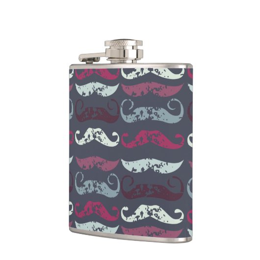 Onderdruk Retro Mustache Afdrukken Heupfles (Links)