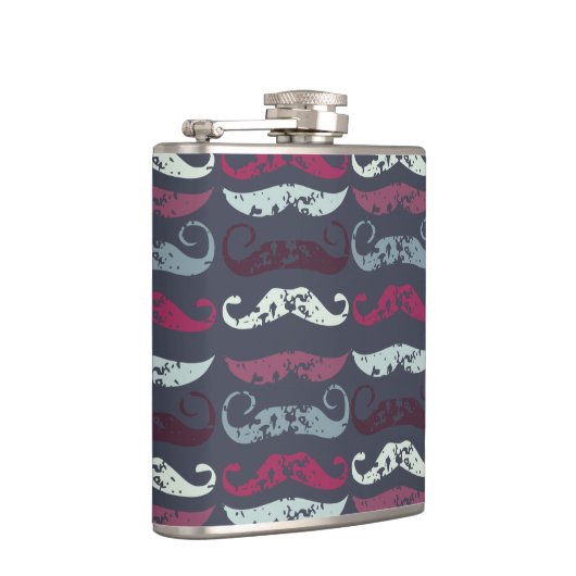 Onderdruk Retro Mustache Afdrukken Heupfles (Rechts)