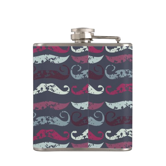 Onderdruk Retro Mustache Afdrukken Heupfles (Achterkant)