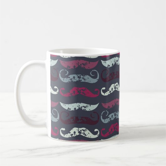 Onderdruk Retro Mustache Afdrukken Koffiemok (Links)
