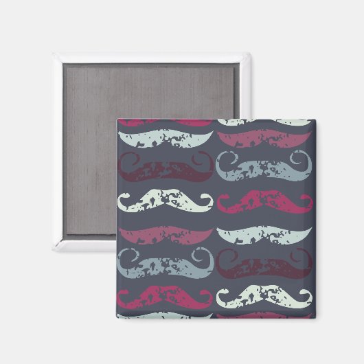 Onderdruk Retro Mustache Afdrukken Magneet (Voorkant / Achterkant)