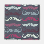 Onderdruk Retro Mustache Afdrukken Magneet (Voorkant)
