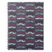 Onderdruk Retro Mustache Afdrukken Notitieboek (Voorkant)