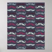 Onderdruk Retro Mustache Afdrukken Poster (Voorkant)