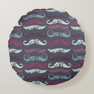 Onderdruk Retro Mustache Afdrukken Rond Kussen