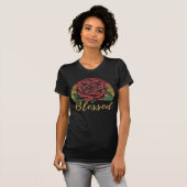 Onderdruk Retro Sunset Red Rose Blessed T-shirt (Voorkant volledig)