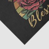 Onderdruk Retro Sunset Red Rose Blessed Tissuepapier (Detail)
