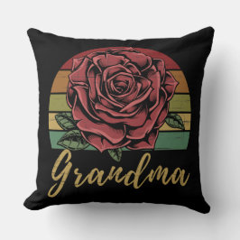 Onderdruk Retro Sunset Red Rose Grandma Kussen