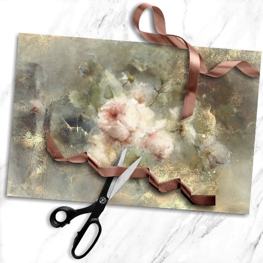 Onderdruk Roos | Blush PInk Grunge Decoupage Tissuepapier